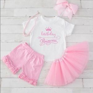 Birthday 5pc T-Shirt, Shorts & Tutu Set